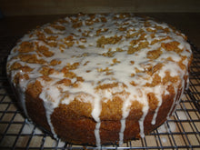 Homemade Peach Cobbler Coffee Cake With a Sweet Cinnamon Drizzle (9")