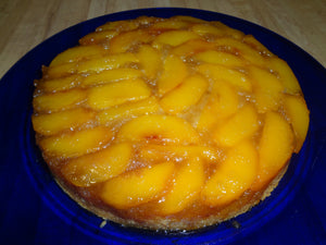 Tender and Sweet Homemade Peach Upside-Down Cake (9")