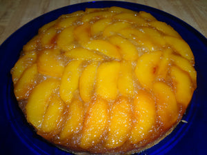 Tender and Sweet Homemade Peach Upside-Down Cake (9")