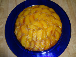 Tender and Sweet Homemade Peach Upside-Down Cake (9")