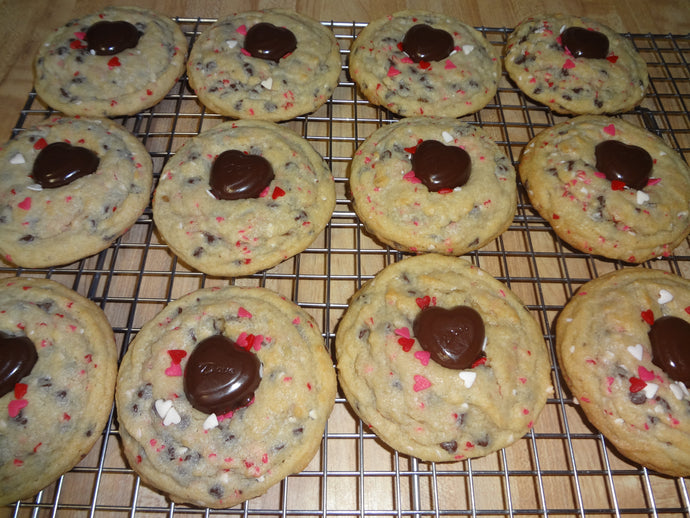 Homemade Heart Sprinkles Chocolate Chip Cookies (18 Cookies)