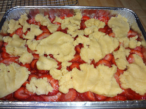 Homemade Fresh Strawberry Pie Bars With a Delightful Buttery Crust (13" x 9")