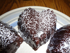 Rich Homemade Chocolate Heart Cakelets With Ganache Icing (12 Cakelets)