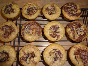 Banana Lovers Homemade Nutella Banana Swirl Muffins (12 Standard Size Muffins)