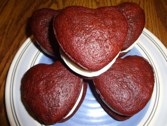 Homemade Cream Cheese Filled Red Velvet Whoopie Pies (30 Cookies)