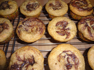 Banana Lovers Homemade Nutella Banana Swirl Muffins (12 Standard Size Muffins)