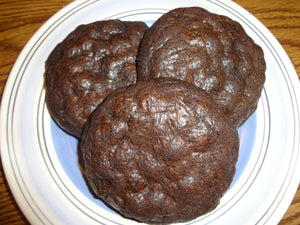 Homemade Giant Deep Dark Double Chocolate Cookies (1 Dozen)