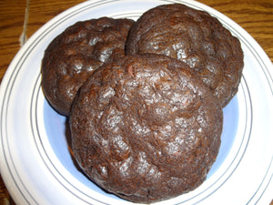 Homemade Giant Deep Dark Double Chocolate Cookies (1 Dozen)