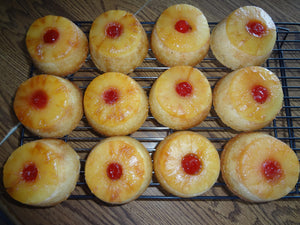 Cheery Homemade Single Serving Pineapple Upside-Down Cakes (6 Cakes)