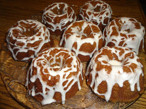 Homemade Glazed Pumpkin Spice Single Serving Bundt Cakes (10 Single Serving Cakes)