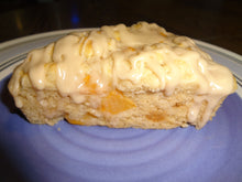 Light & Fluffy Homemade Peach Pie Scones With a Vanilla Glaze "American" Style (8 Scones)