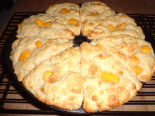 Light & Fluffy Homemade Peach Pie Scones With a Vanilla Glaze "American" Style (8 Scones)