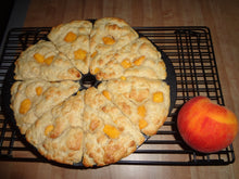 Light & Fluffy Homemade Peach Pie Scones With a Vanilla Glaze "American" Style (8 Scones)