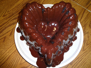 Light and Moist Homemade Double Chocolate Bundt Cake With Ganache Glaze (12")