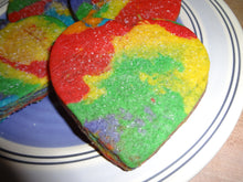 Vibrant Homemade Rainbow (Pride)/Tie-Dye Heart Shaped Sugar Cookies With Choices