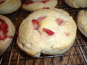 Homemade "Almost" British Style Iced Raspberry or Strawberry Scones (1 Dozen)