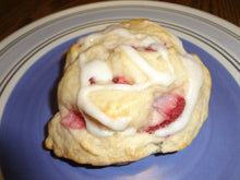 Homemade "Almost" British Style Iced Raspberry or Strawberry Scones (1 Dozen)