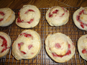 Homemade "Almost" British Style Iced Raspberry or Strawberry Scones (1 Dozen)