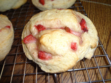 Homemade "Almost" British Style Iced Raspberry or Strawberry Scones (1 Dozen)