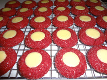 Delicious Homemade Red Velvet Cream Cheese Thumbprint Cookies (30 Cookies)