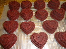 Amazing Homemade Chocolate Chip Red Velvet Heart Cakelets (15 Cakelets)