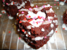 Amazing Homemade Chocolate Chip Red Velvet Heart Cakelets (15 Cakelets)