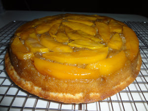 Mildly Sweet and Buttery Homemade Mango Upside-Down Cake (9")