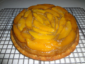 Mildly Sweet and Buttery Homemade Mango Upside-Down Cake (9")