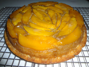 Mildly Sweet and Buttery Homemade Mango Upside-Down Cake (9")