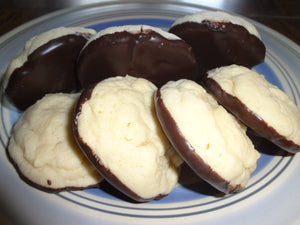 Creamy & Chewy Homemade Chocolate Dipped Cheesecake Cookies (30 Cookies)