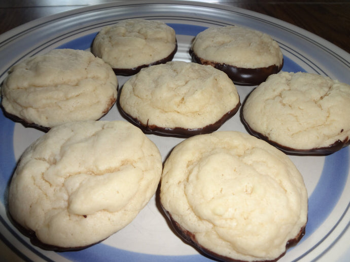 Creamy & Chewy Homemade Chocolate Dipped Cheesecake Cookies (30 Cookies)