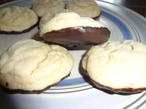 Creamy & Chewy Homemade Chocolate Dipped Cheesecake Cookies (30 Cookies)