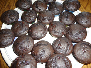 Homemade Rich Chocolate Buttermilk Mini Muffins With Mini Chocolate Chips (3 Dozen)