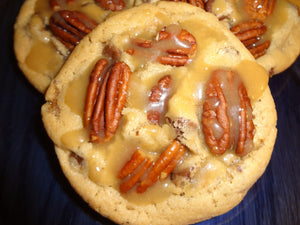 Sweet & Salty Homemade Chocolate Pecan Caramel Cluster Cookies (2 Dozen)